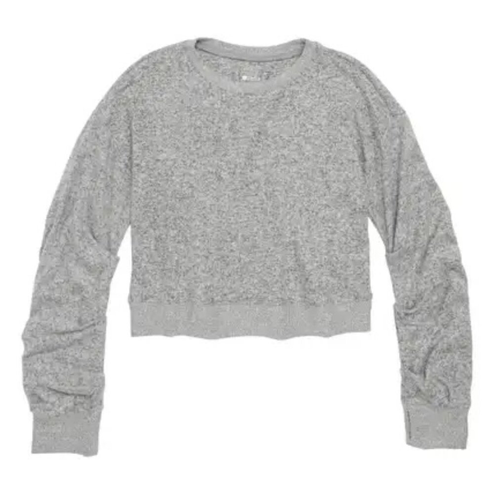 Zella Girl Ruched Pullover Gray XL 14-16